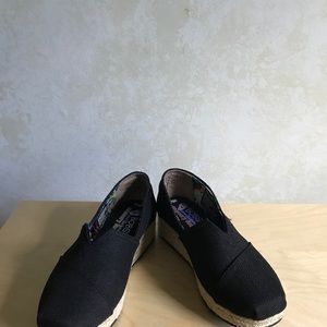 Black Espadrille Platform Slip-On Shoes